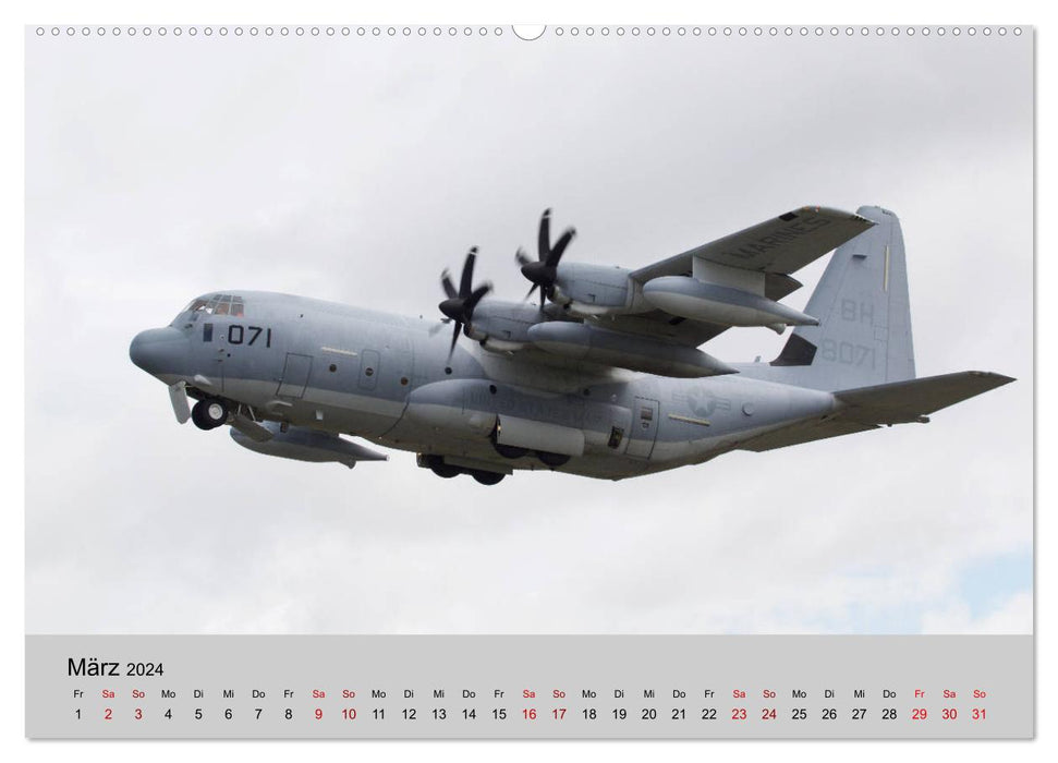 Avion de transport C-130 Hercules (calendrier mural CALVENDO 2024) 