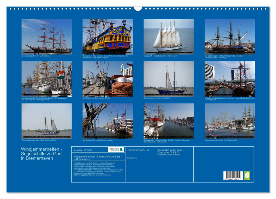 Windjammer meeting - sailing ships visiting Bremerhaven (CALVENDO wall calendar 2024) 