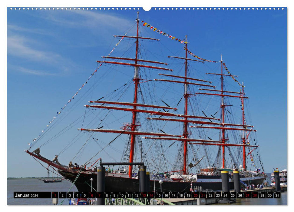 Windjammer meeting - sailing ships visiting Bremerhaven (CALVENDO wall calendar 2024) 