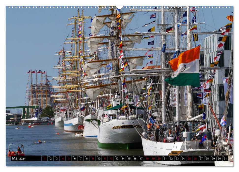 Windjammer meeting - sailing ships visiting Bremerhaven (CALVENDO wall calendar 2024) 