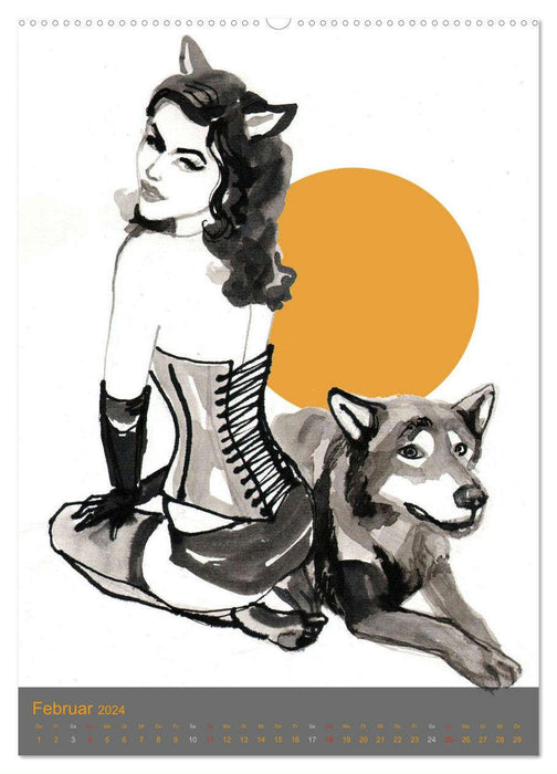 Burlesque Tierchen, pets & Kuscheltiere (CALVENDO Premium Wandkalender 2024)