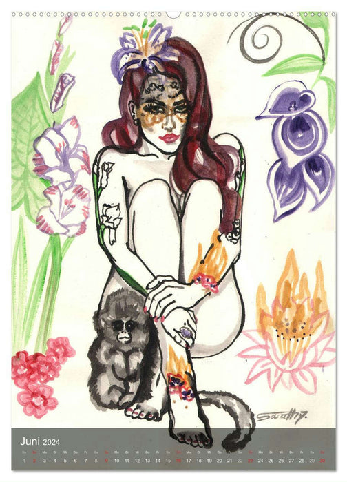 Burlesque Tierchen, pets & Kuscheltiere (CALVENDO Premium Wandkalender 2024)