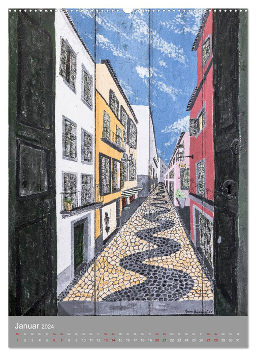 Street Art - Les portes de l'imagination de Funchal (Calvendo Premium Wall Calendar 2024) 