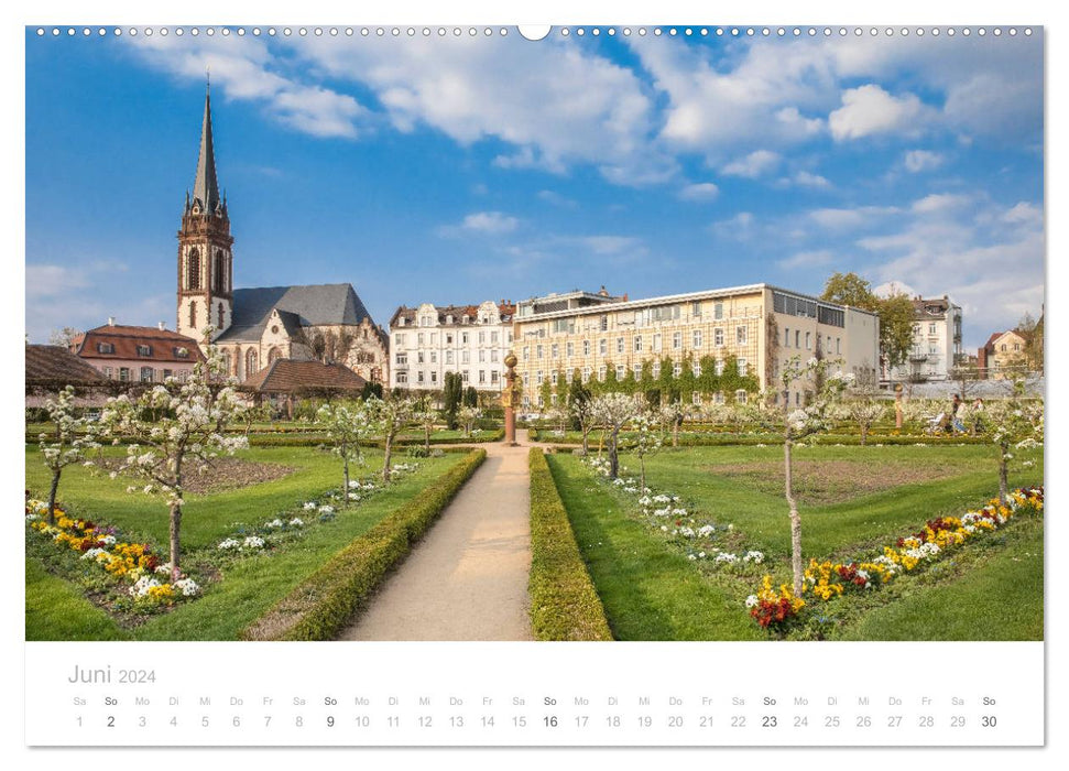 Darmstadt – Gärten, Kunst, Architektur (CALVENDO Wandkalender 2024)