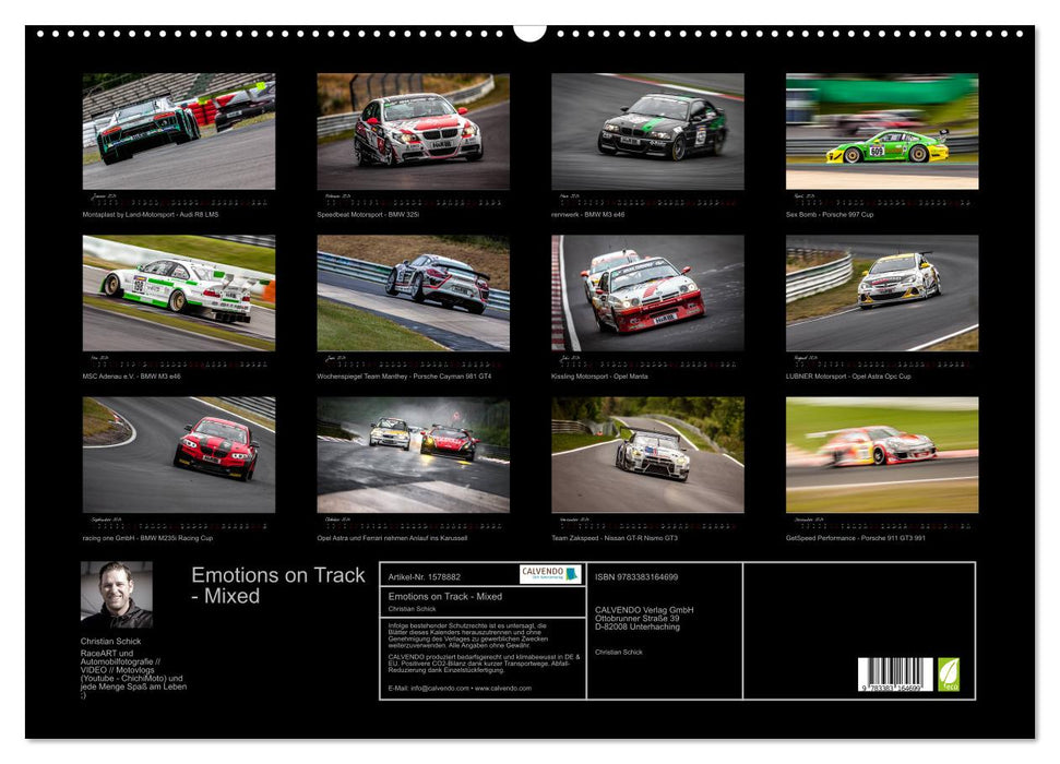 Emotions on Track - Championnat d'Endurance au Nürburgring - Mixte (calendrier mural CALVENDO 2024) 