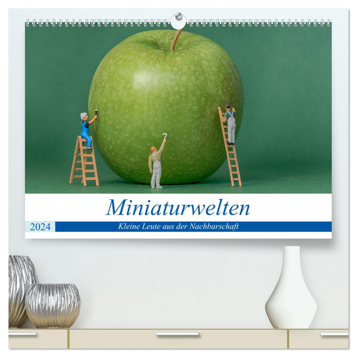 Miniature Worlds - Little People from the Neighborhood (CALVENDO Premium Wall Calendar 2024) 