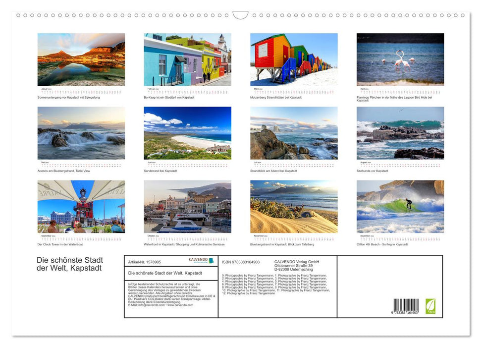 The most beautiful city in the world, Cape Town (CALVENDO wall calendar 2024) 