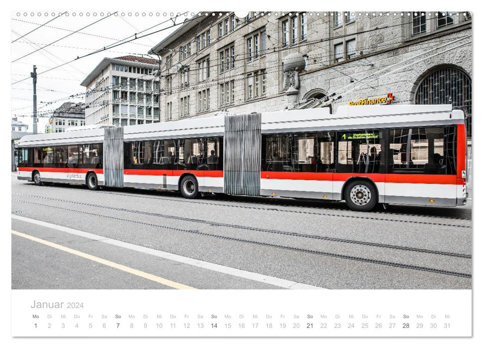 Bus, train and co. - Fascinating vehicles (CALVENDO wall calendar 2024) 