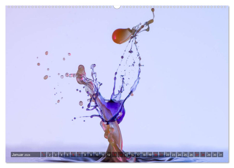 Liquid Art, fascination with drop photography (CALVENDO wall calendar 2024) 