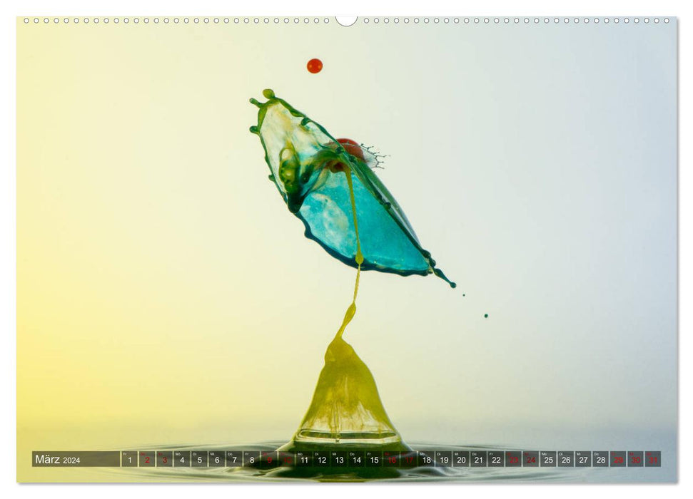 Liquid Art, fascination with drop photography (CALVENDO wall calendar 2024) 