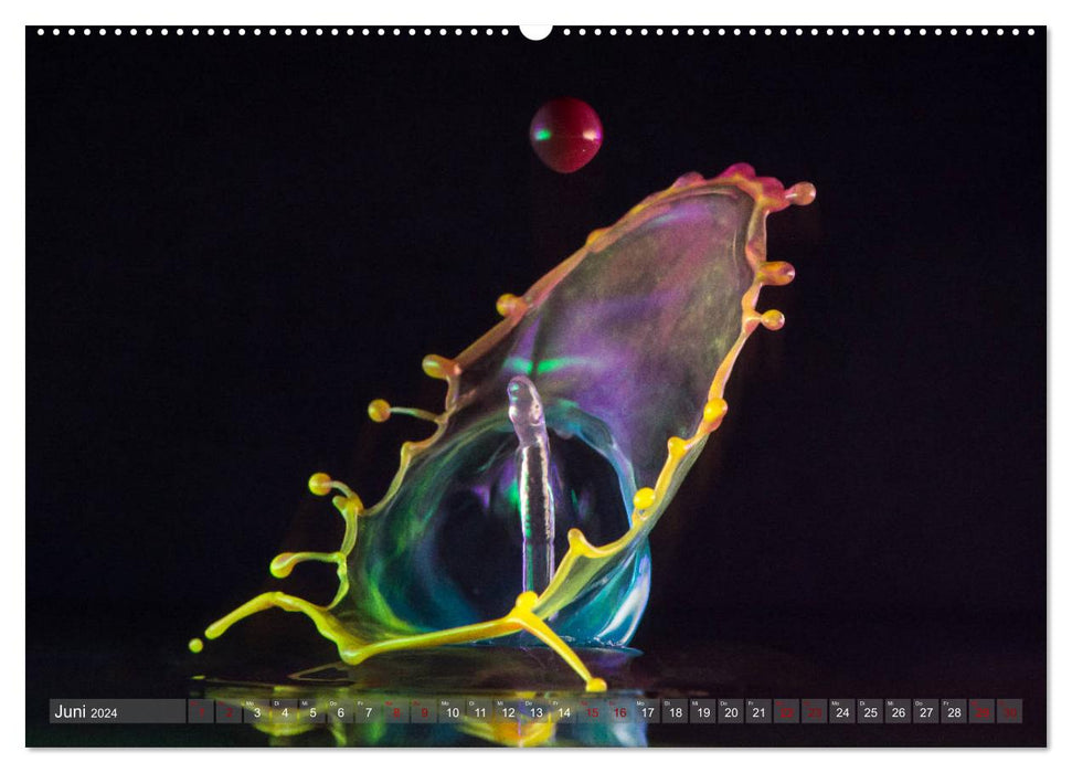 Liquid Art, fascination pour la photographie de gouttes (Calendrier mural CALVENDO 2024) 
