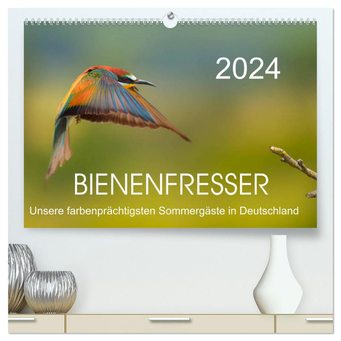 Les guêpiers, nos invités d'été les plus colorés en Allemagne (Calendrier mural CALVENDO Premium 2024) 