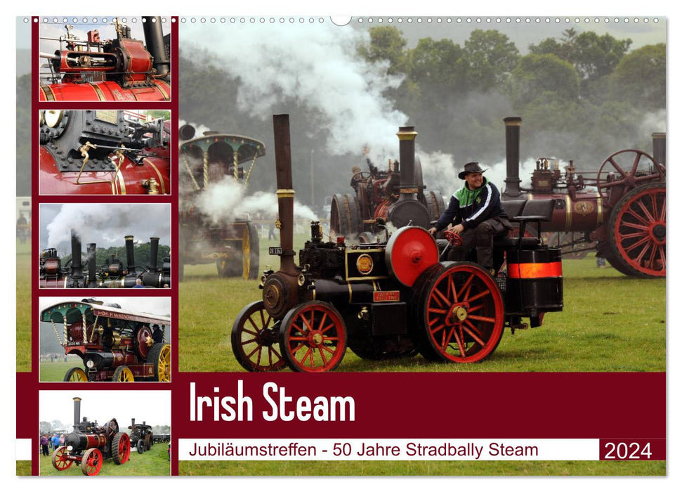 Irish Steam - 50e réunion Steam à Stradbally (Calendrier mural CALVENDO 2024) 
