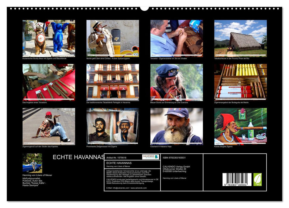 Real Havanas - Cigares "Made in Cuba" (Calendrier mural CALVENDO Premium 2024) 