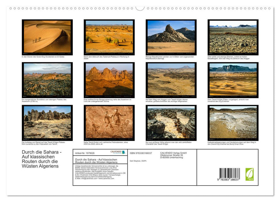 À travers le Sahara - Sur les routes classiques à travers les déserts d'Algérie (Calendrier mural CALVENDO Premium 2024) 