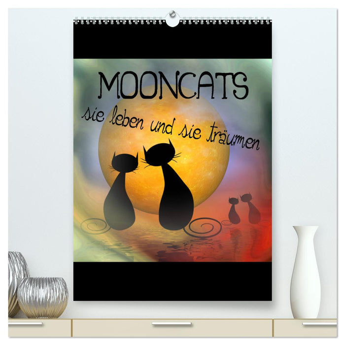 Mooncats - they live and they dream (CALVENDO Premium Wall Calendar 2024) 