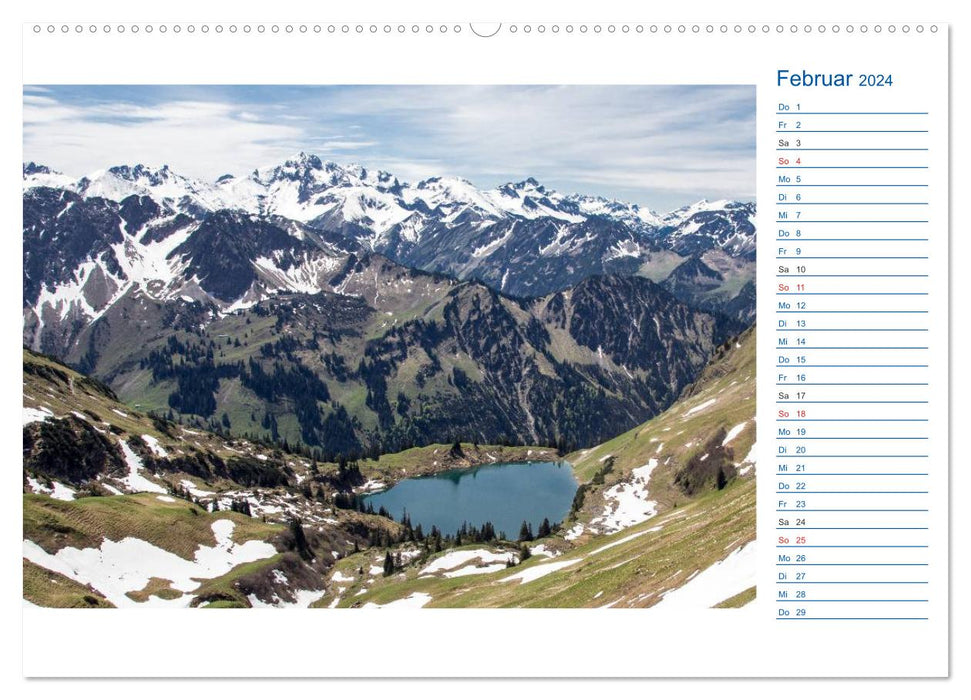 Région d'Oberstdorf - Kleinwalsertal et Nebelhorn (Calendrier mural CALVENDO Premium 2024) 