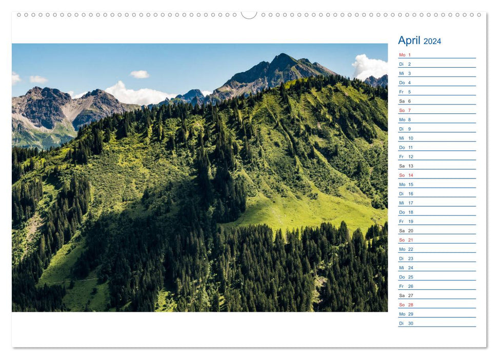 Region Oberstdorf - Kleinwalsertal und Nebelhorn (CALVENDO Premium Wandkalender 2024)