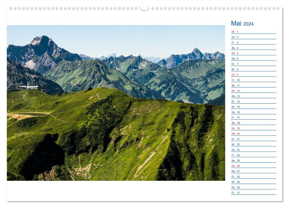 Region Oberstdorf - Kleinwalsertal und Nebelhorn (CALVENDO Premium Wandkalender 2024)