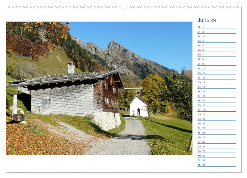 Region Oberstdorf - Kleinwalsertal und Nebelhorn (CALVENDO Premium Wandkalender 2024)