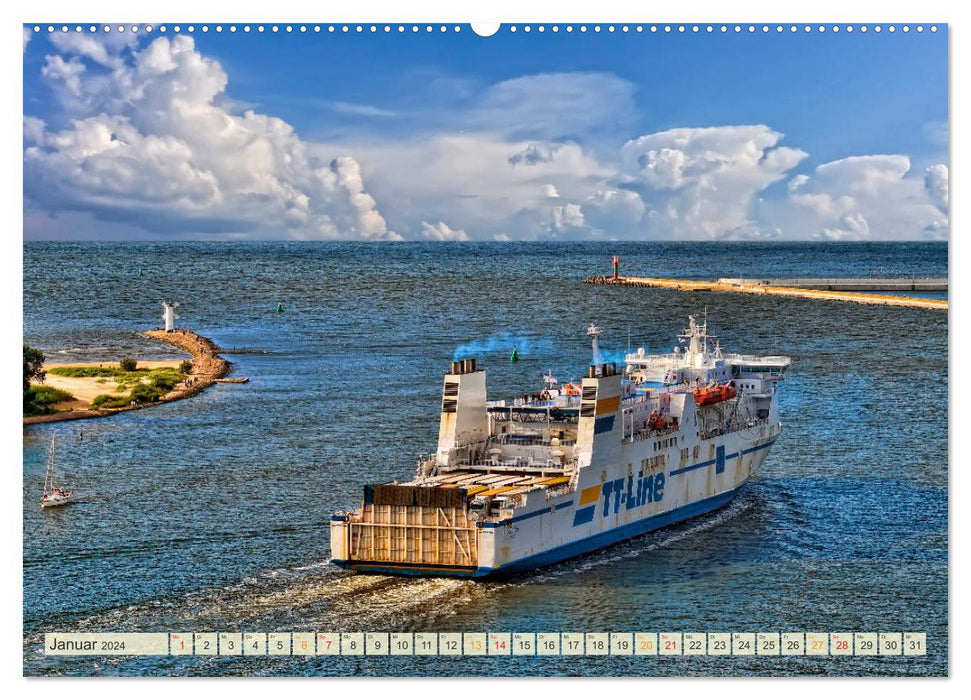 Fähren - von Warnemünde bis Hongkong (CALVENDO Premium Wandkalender 2024)