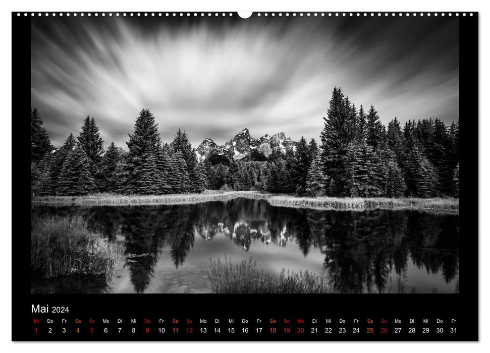 Soultouch - Des paysages en noir et blanc qui touchent l'âme (Calendrier mural CALVENDO Premium 2024) 