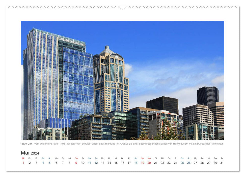 Seattle - 12,5 heures dans une métropole (calendrier mural CALVENDO 2024) 