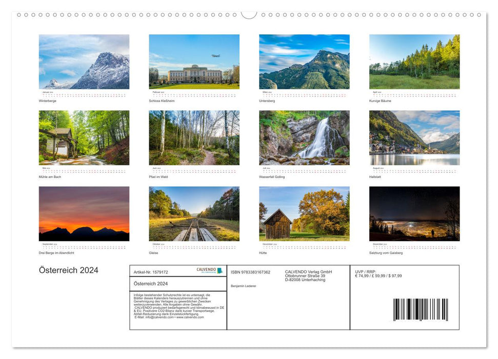 Alpenland Österreich (CALVENDO Premium Wandkalender 2024)