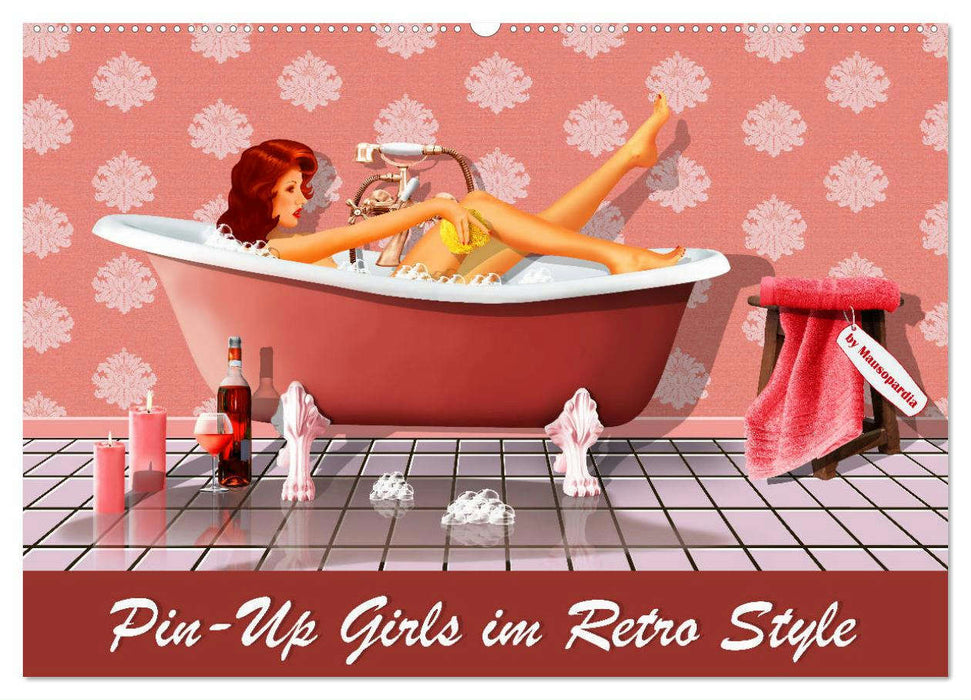 Pin-Up Girls im Retro Style by Mausopardia (CALVENDO Wandkalender 2024)