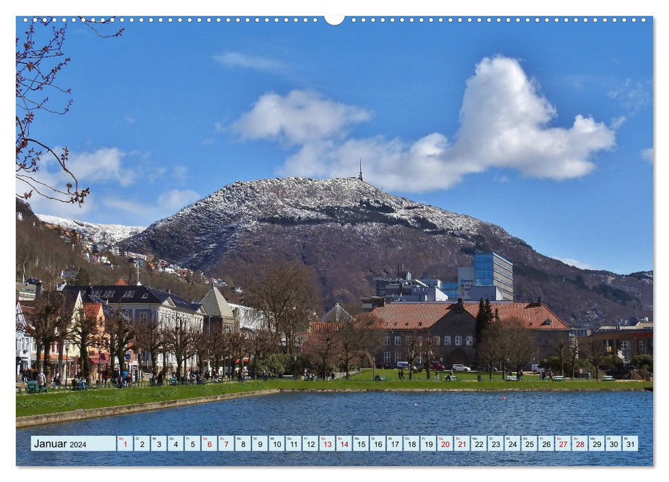 Wunderschönes Bergen. Norwegens Tor zum Fjordland (CALVENDO Premium Wandkalender 2024)