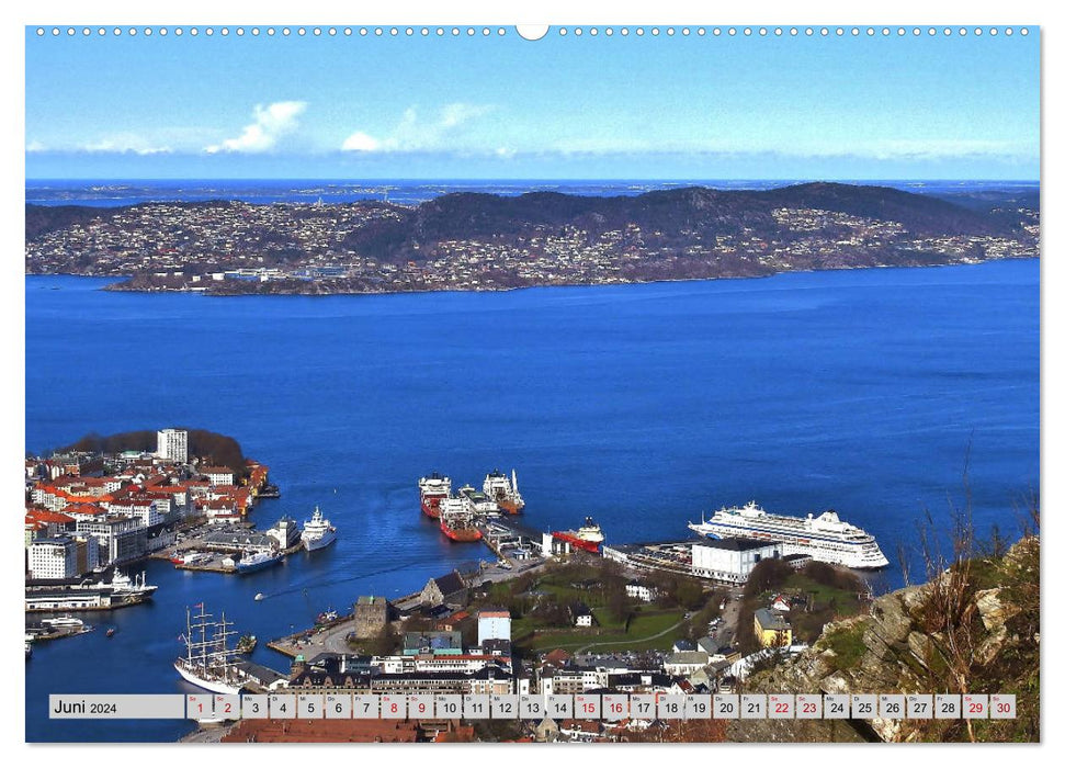Belle Bergen. La porte d'entrée de la Norvège vers le Fjordland (Calvendo Premium Wall Calendar 2024) 