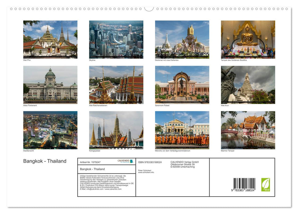 Bangkok - Thaïlande (Calvendo Premium Calendrier mural 2024) 