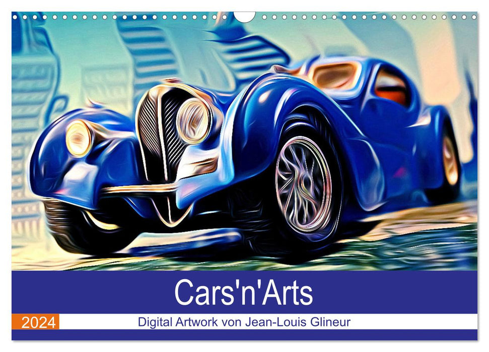 Cars'n'Arts - Illustration numérique de Jean-Louis Glineur (Calendrier mural CALVENDO 2024) 