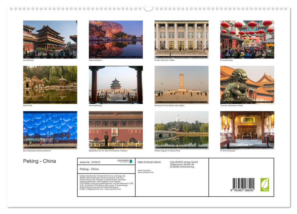 Pékin - Chine (Calvendo Premium Wall Calendar 2024) 