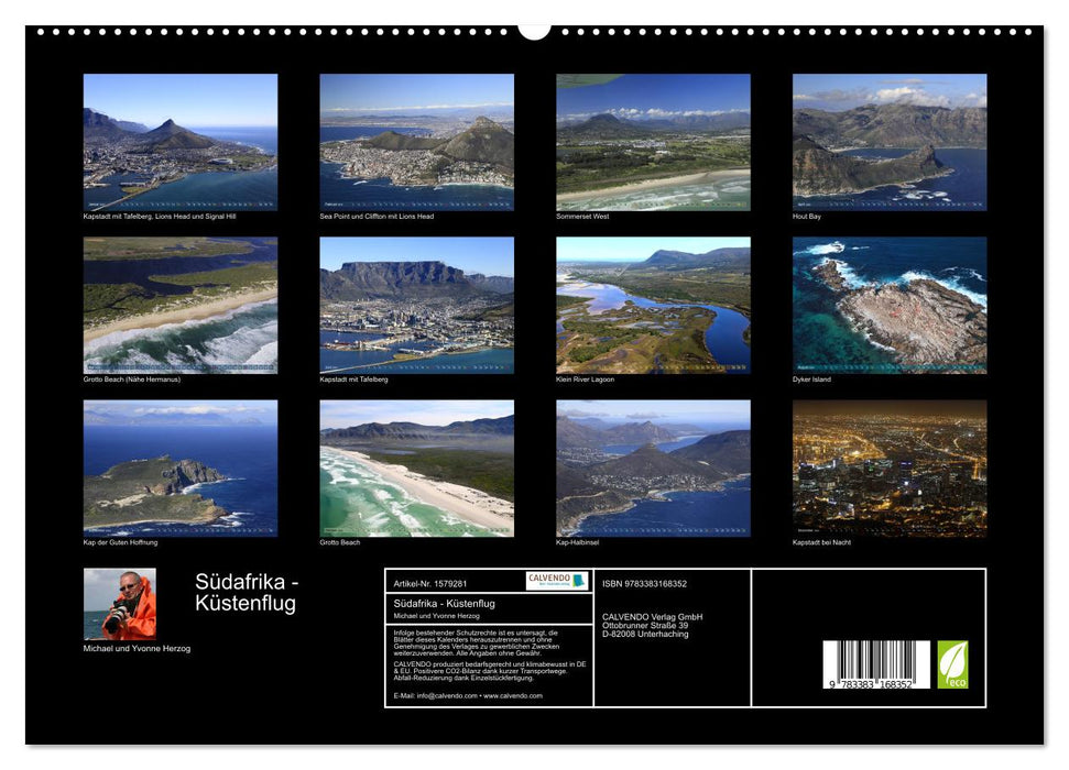 South Africa - Coastal flight from Cape Town to Dyker Island (CALVENDO Premium Wall Calendar 2024) 