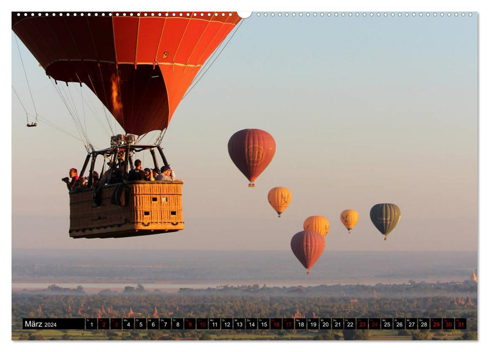 Vol en montgolfière - fascination et aventure (Calendrier mural CALVENDO Premium 2024) 