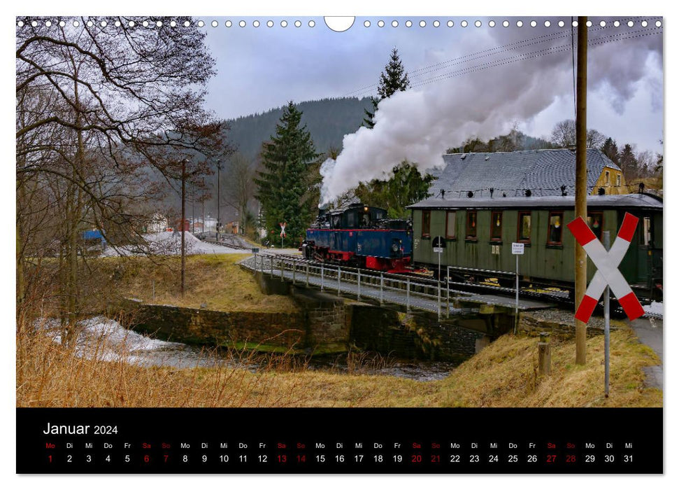 Vapeur dans le Pressnitztal (calendrier mural CALVENDO 2024) 