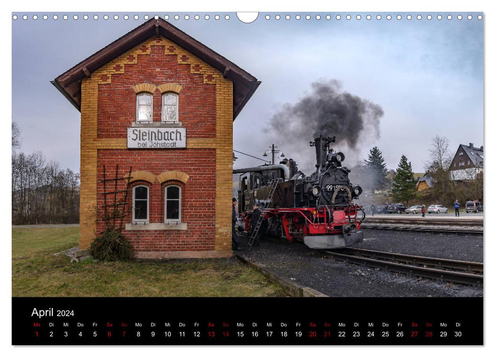 Vapeur dans le Pressnitztal (calendrier mural CALVENDO 2024) 