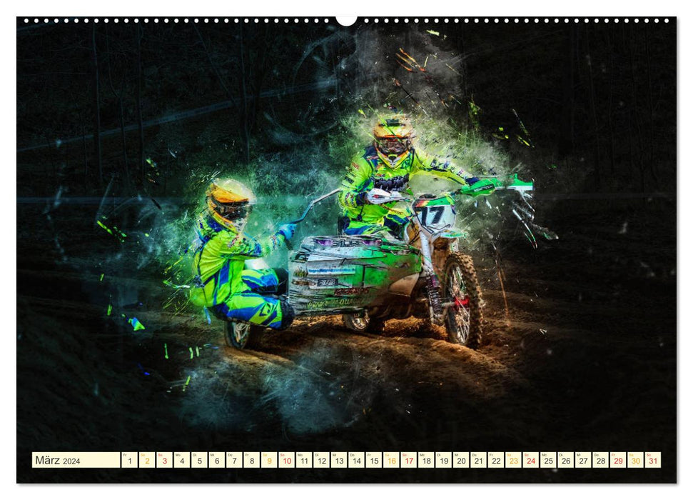 Seitenwagen Motocross (CALVENDO Premium Wandkalender 2024)