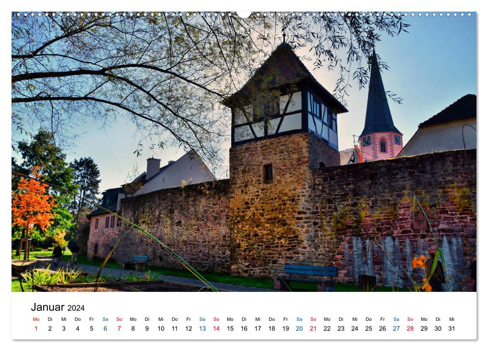 Michelstadt - le romantisme à colombages dans l'Odenwald (calendrier mural CALVENDO 2024) 