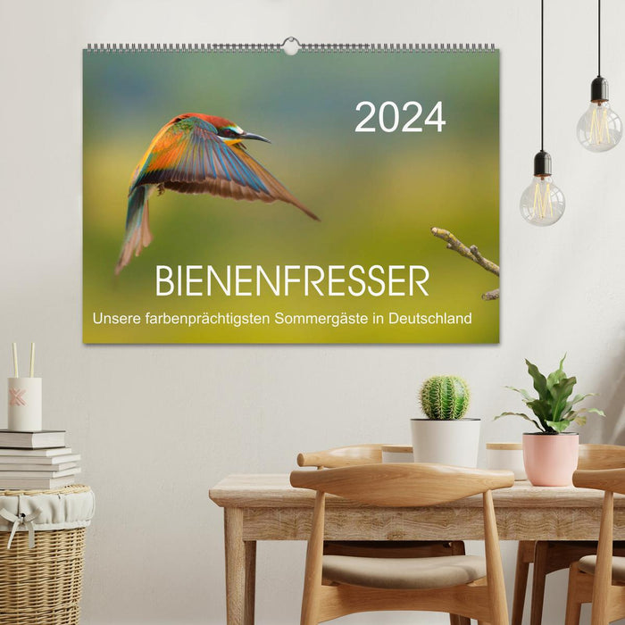 Les guêpiers, nos invités d'été les plus colorés en Allemagne (calendrier mural CALVENDO 2024) 
