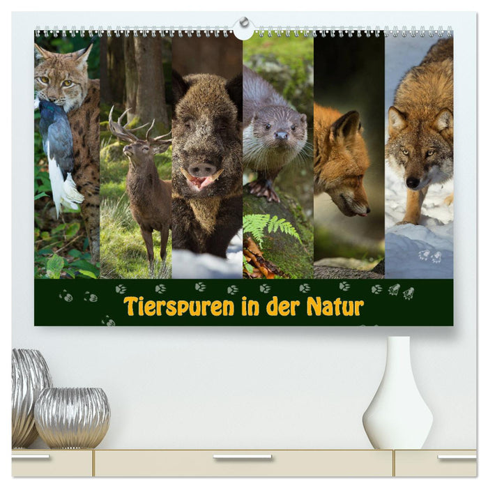 Tierspuren in der Natur (CALVENDO Premium Wandkalender 2024)