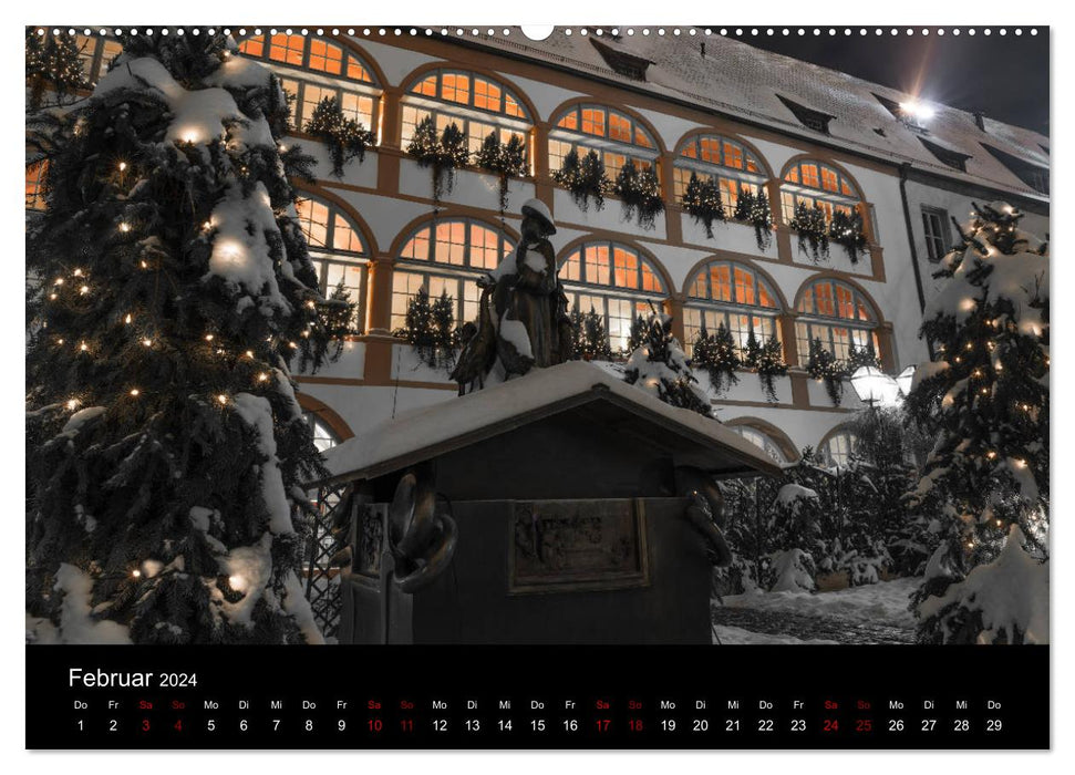 Regensburg bei Nacht (CALVENDO Premium Wandkalender 2024)