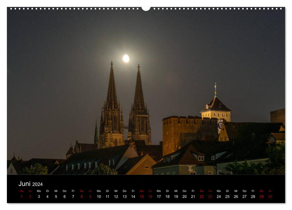 Ratisbonne la nuit (Calendrier mural CALVENDO Premium 2024) 