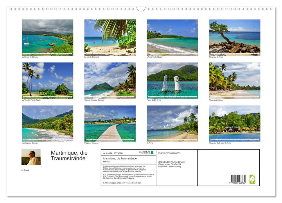 Martinique, die Traumstrände (CALVENDO Wandkalender 2024)