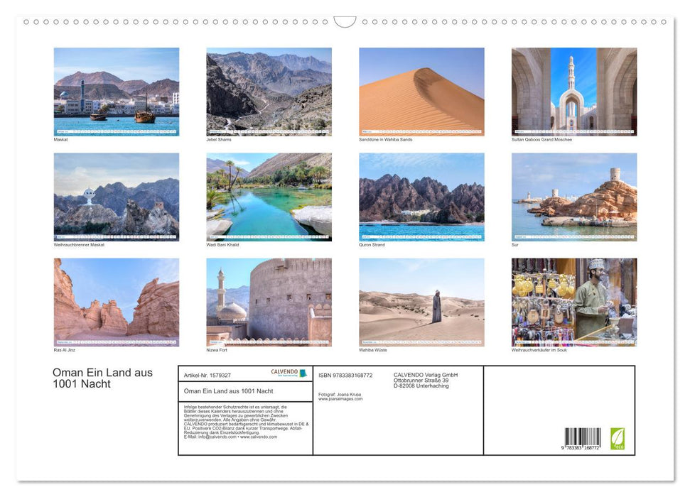 Oman - Un pays des 1001 nuits (Calendrier mural CALVENDO 2024) 