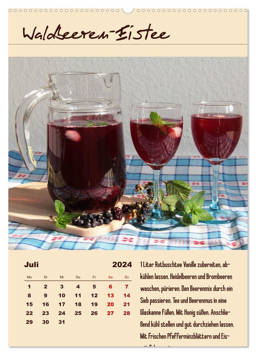 Erfrischender Eistee - Rezeptideen (CALVENDO Premium Wandkalender 2024)