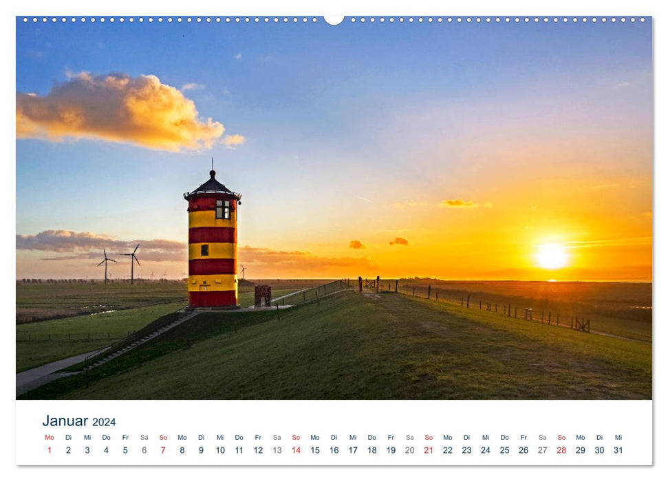 Phares au bord de la mer (Calvendo Premium Wall Calendar 2024) 
