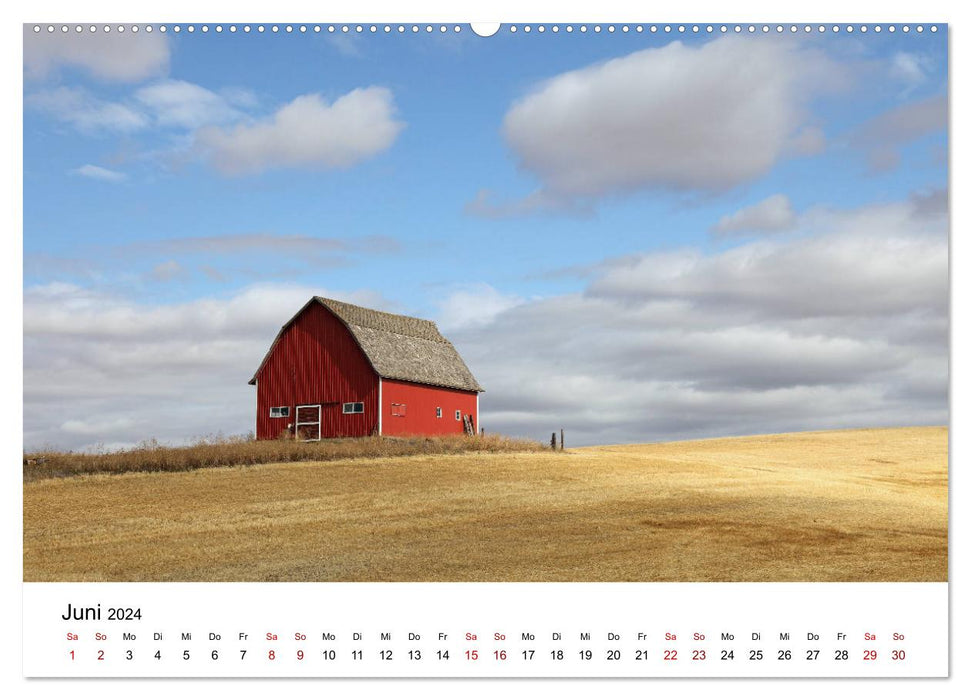 Granges rouges – granges rouges (Calvendo Premium Wall Calendar 2024) 