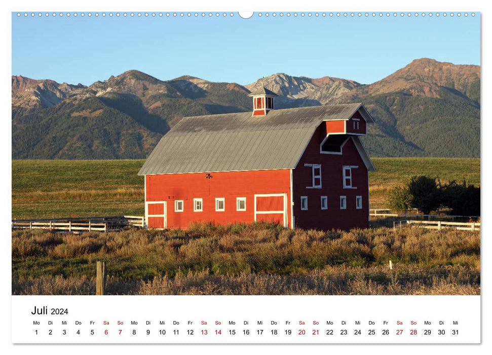 Granges rouges – granges rouges (Calvendo Premium Wall Calendar 2024) 